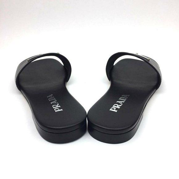 PRADA Triangle Logo Slide Sandal sz 8 - Picture 6 of 12